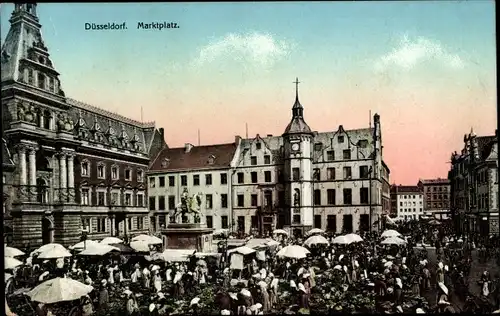 Ak Düsseldorf am Rhein, Marktplatz