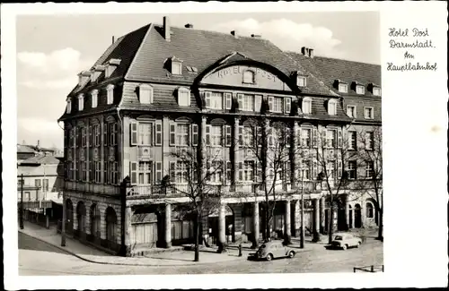 Ak Darmstadt in Hessen, Hotel Post am Hauptbahnhof