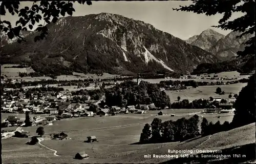 Ak Ruhpolding in Oberbayern, Panorama mit Rauschberg und Sonntagshorn