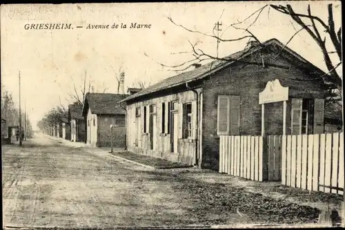Ak Griesheim, Avenue de la Marne, Straßenpartie