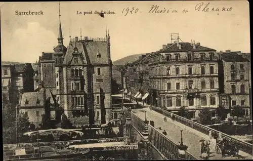 Ak Saarbrücken im Saarland, Partie auf der Luisenbrücke