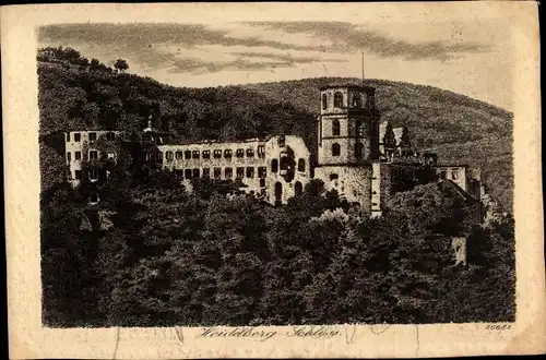 Ak Heidelberg am Neckar, Blick zum Schloss