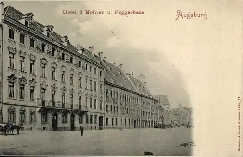 Ak Augsburg in Schwaben, Hotel 3 Mohren u. Fuggerhaus