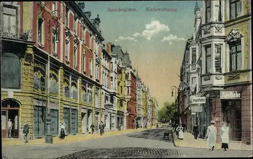 Ak Saarbrücken im Saarland, Kaiserstraße, Apotheke