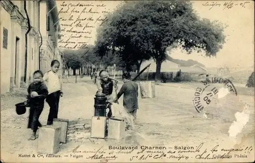 Ak Saigon Cochinchine Vietnam, Boulevard Charner