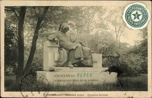 Ak Budapest Ungarn, Anonymus Denkmal