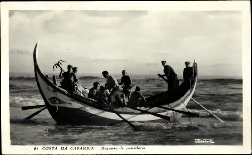 Ak Costa da Caparica Portugal, Regresso de pescadores