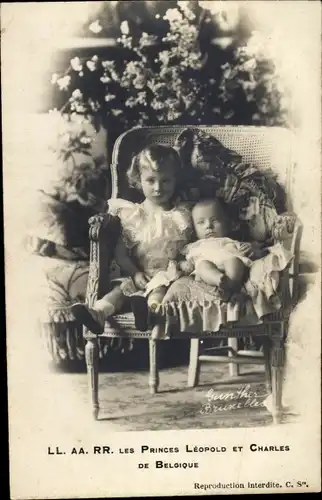 Ak Prinzen Leopold und Karl von Belgien, Portrait