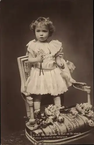 Ak Prinz Leopold von Belgien, Portrait