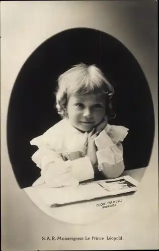 Ak Prinz Leopold von Belgien, Portrait