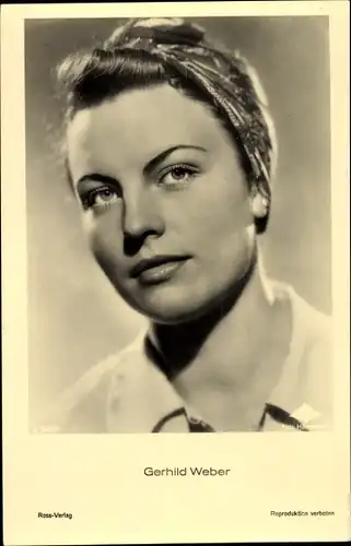 Ak Schauspielerin Gerhild Weber, Portrait