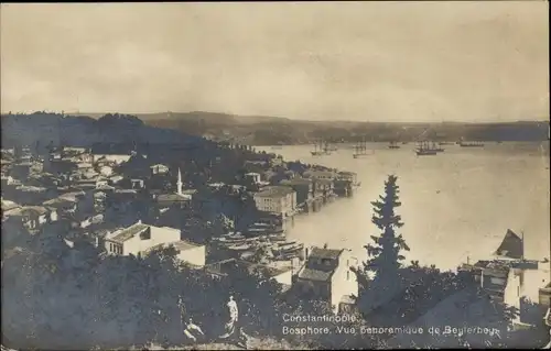 Ak Konstantinopel Istanbul Türkei, Bosphore, Vue panoramique de Beylerbey