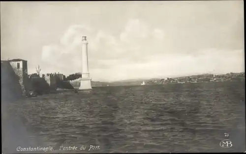 Ak Konstantinopel Istanbul Türkei, L'Entree du Port, Leuchtturm