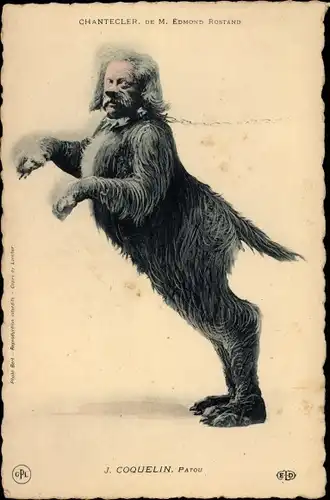 Ak Schauspieler J. Coquelin, Patou, Chantecler, Edmond Rostand