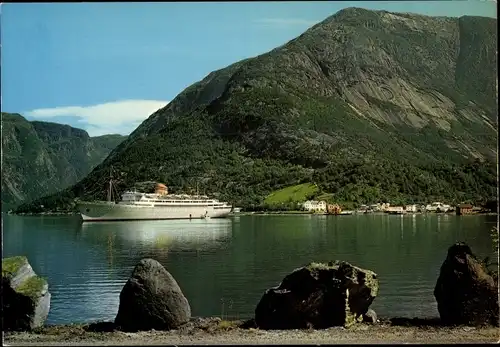 Ak Eidfjord Hardanger Norwegen, Dampfer am Anleger