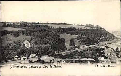 Ak Chèvremont Chaudfontaine Wallonien Lüttich, Chateau et Gare de Henne