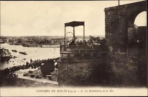 Ak Valletta Malta, Congrès de Malte 1913, La Benediction de la Mer