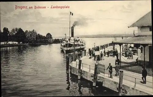 Ak Bregenz am Bodensee Vorarlberg, Landungsplatz