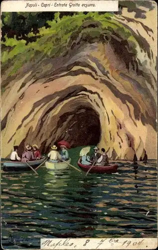 Künstler Ak Capri Neapel Campania, Entrata grotta azzurra