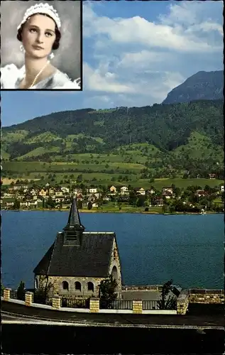 Ak Küssnacht Kanton Schwyz, Gedächtniskapelle, Königin Astrid, Unglücksort