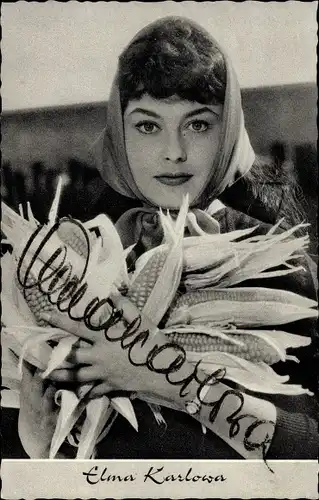 Ak Schauspielerin Elma Karlowa, Portrait, Autogramm