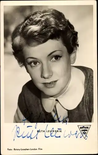 Ak Schauspielerin Ruth Leuwerik, Portrait, Die große Versuchung, Autogramm