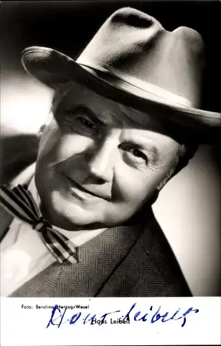 Ak Schauspieler Hans Leibelt, Portrait, Autogramm