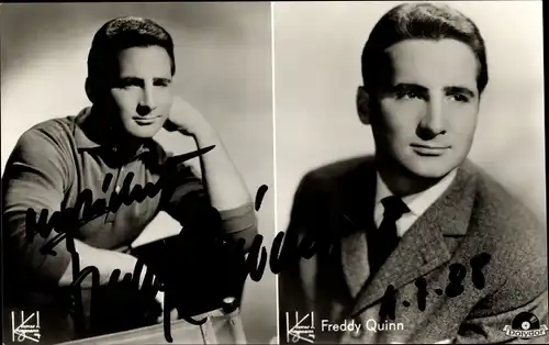 Ak Sänger Freddy Quinn, Portrait, Autogramm