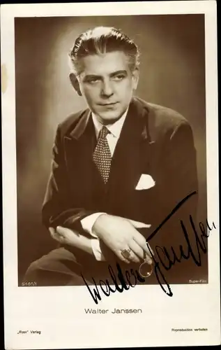 Ak Schauspieler Walter Janssen, Portrait, Autogramm
