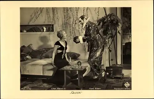 Ak Schauspieler Hans Albers, Schauspielerin Lilian Harvey, Quick