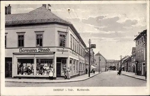 Ak Ohrdruf Thüringen, Marktstraße, Hermann Staab Mode