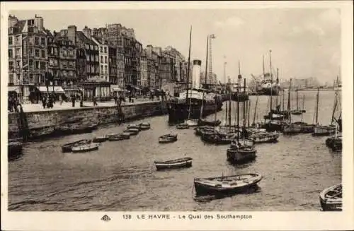 Ak Le Havre Seine Maritime, Le Quai des Southampton