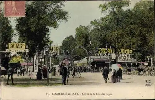 Ak Saint Germain en Laye Yvelines, Entree de la Fete des Loges