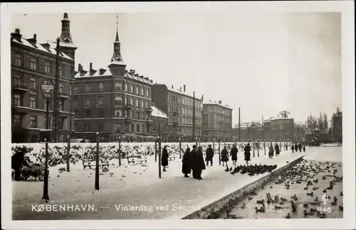 Ak København Kopenhagen Dänemark, Stadtansicht im Winter