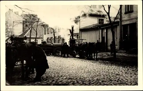 Foto Ak Riga Lettland ?, Tugenjestraße, Ecke Moskauer Straße, Blick von der Düna