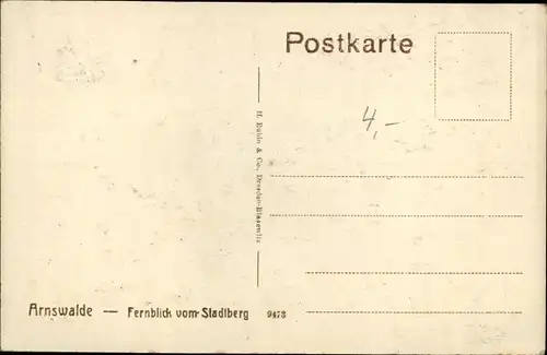 Ak Choszczno Arnswalde Ostbrandenburg, Fernblick von Stadtberg