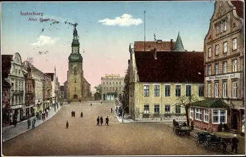 Ak Tschernjachowsk Insterburg Ostpreußen, Alter Markt, Hotel Rheinischer Hof