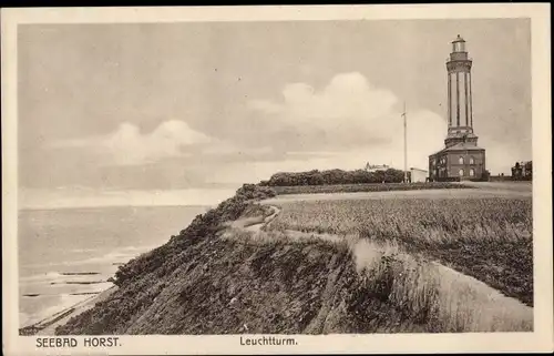 Ak Niechorze Horst Pommern, Ansicht vom Leuchtturm, Küste