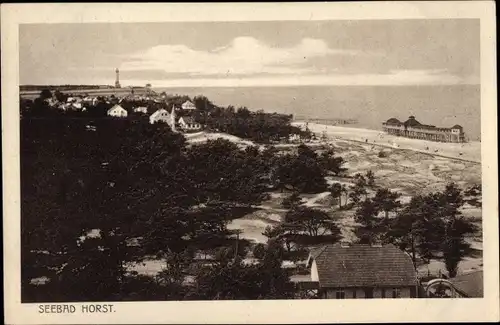 Ak Niechorze Horst Pommern, Teilansicht mit Strand