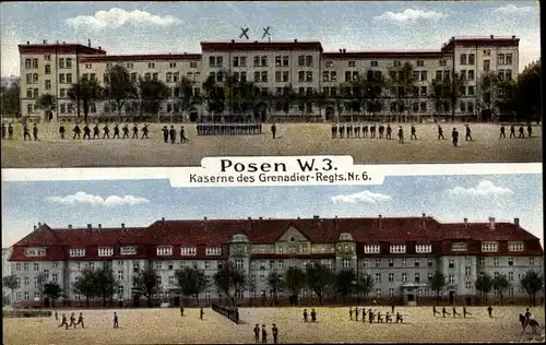 Ak Poznań Posen, Kaserne des Grenadier Regiments Nr. 6