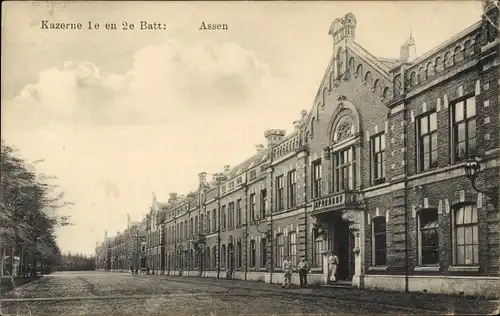 Ak Assen Drenthe Niederlande, Kazerne 1e en 2e Batt., Kaserne