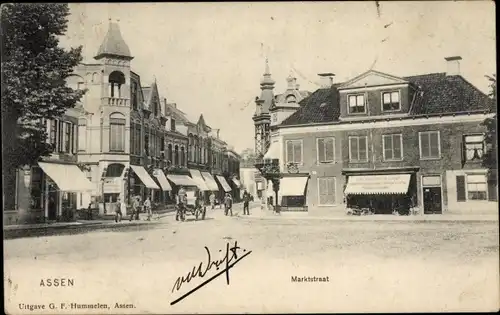 Ak Assen Drenthe Niederlande, Marktstraat