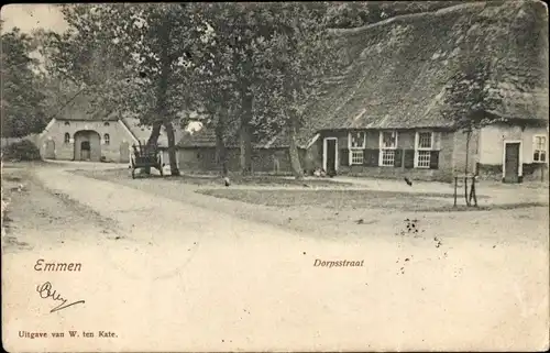 Ak Emmen Drenthe Niederlande, Dorpsstraat