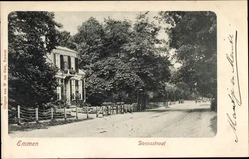 Ak Emmen Drenthe Niederlande, Dorpsstraat