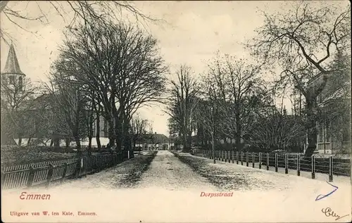 Ak Emmen Drenthe Niederlande, Dorpsstraat