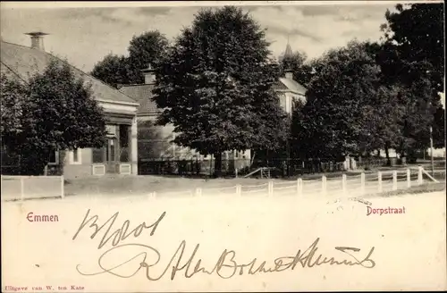 Ak Emmen Drenthe, Dorpstraat