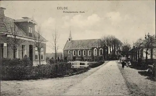 Ak Eelde Drenthe Niederlande, Protestantsche Kerk