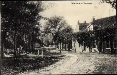 Ak Dwingeloo Drenthe Niederlande, Westeinde, Straßenpartie