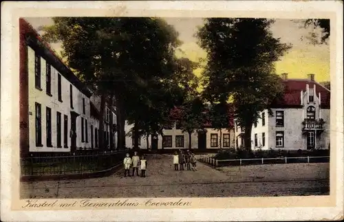Ak Coevorden Drenthe, Kasteel met Gemeentehuis