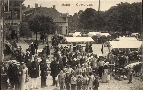 Ak Coevorden Drenthe Niederlande, Markt